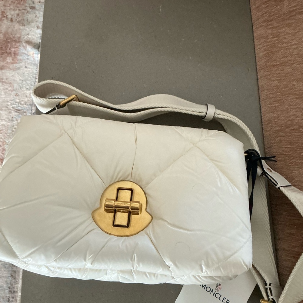 NWT Moncler Puffer Crossbody in Ivory
